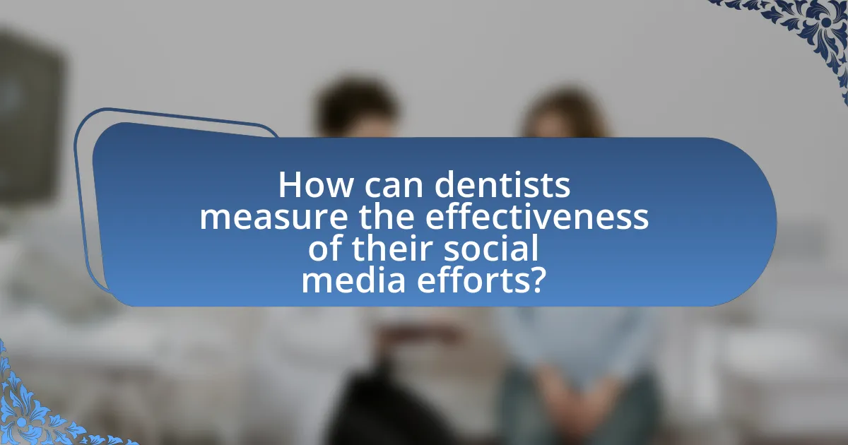 How can dentists measure the effectiveness of their social media efforts?