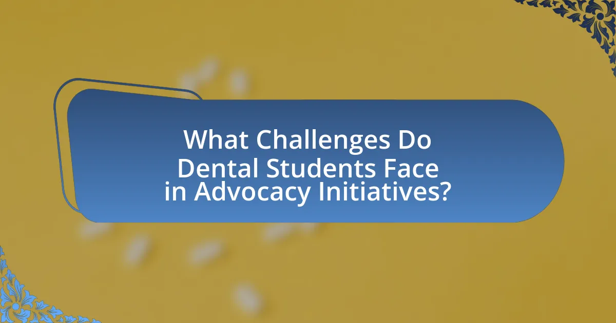 What Challenges Do Dental Students Face in Advocacy Initiatives?
