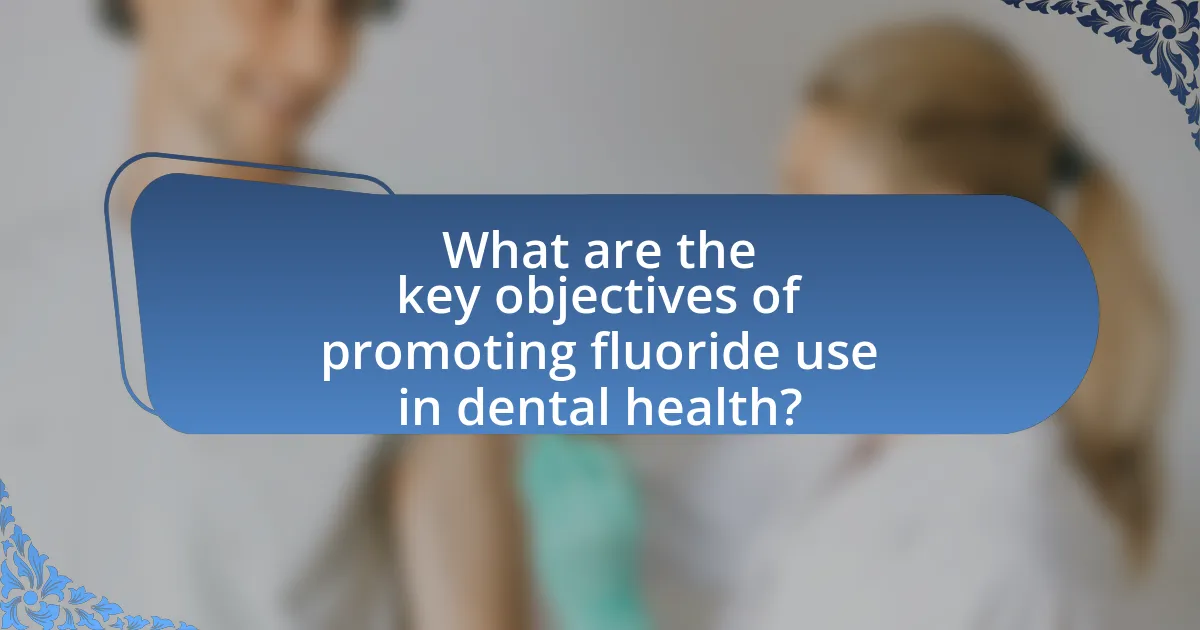 What are the key objectives of promoting fluoride use in dental health?
