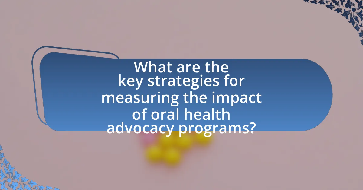 What are the key strategies for measuring the impact of oral health advocacy programs?