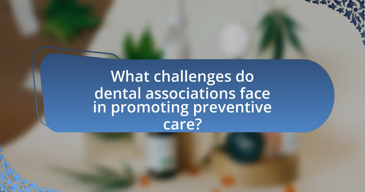 What challenges do dental associations face in promoting preventive care?