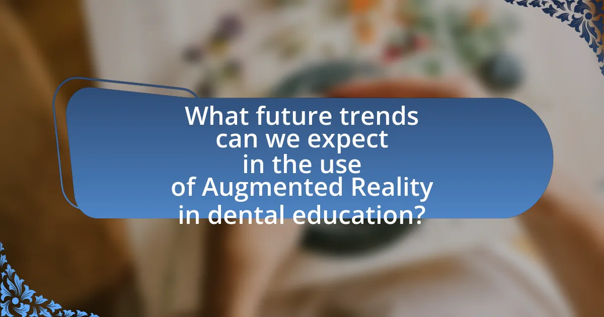 What future trends can we expect in the use of Augmented Reality in dental education?