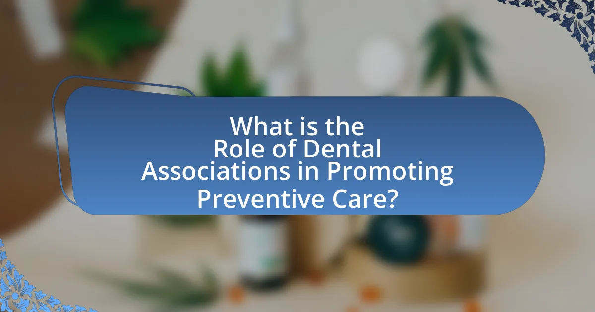 What is the Role of Dental Associations in Promoting Preventive Care?