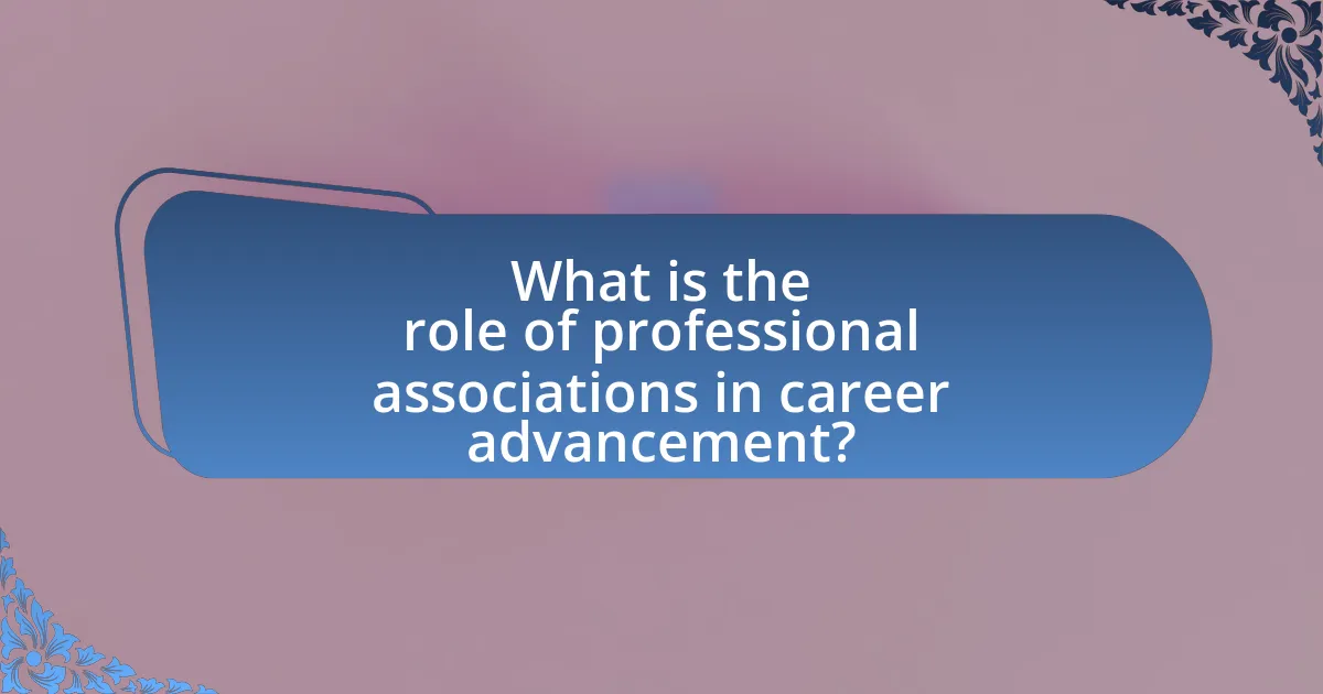 What is the role of professional associations in career advancement?