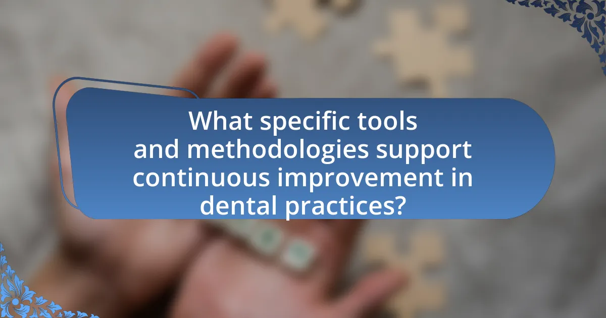 What specific tools and methodologies support continuous improvement in dental practices?